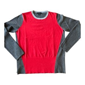 Rare Y2K Carlisle Collection Red Gray Lightweight Sweater Colorblock Womens …